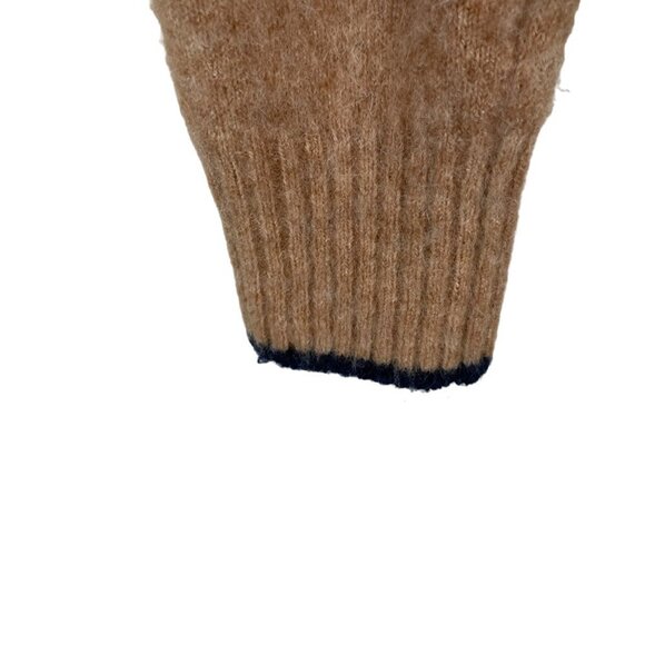 Vince Contrast Tip Wool Alpaca Blend Crew Neck Long Sleeve Sweater Brown Size S - Picture 5 of 7